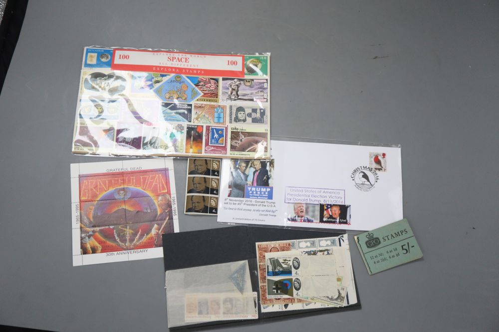 Two albums of world stamps including G.B. 1d black used (x2), British Empire plus loose in envelope